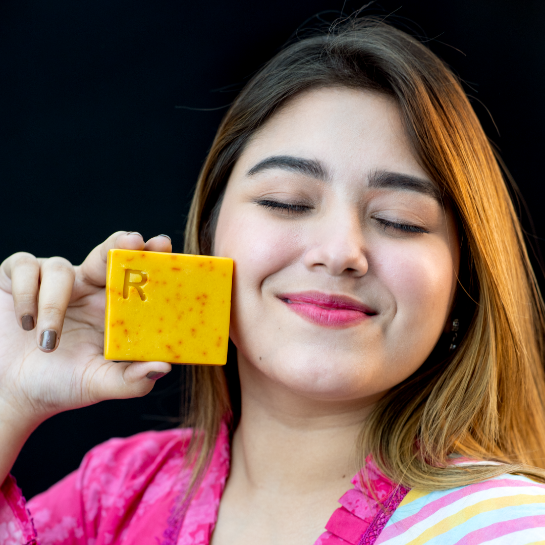 ribana saffron goat milk soap - Ariba Photo Pose